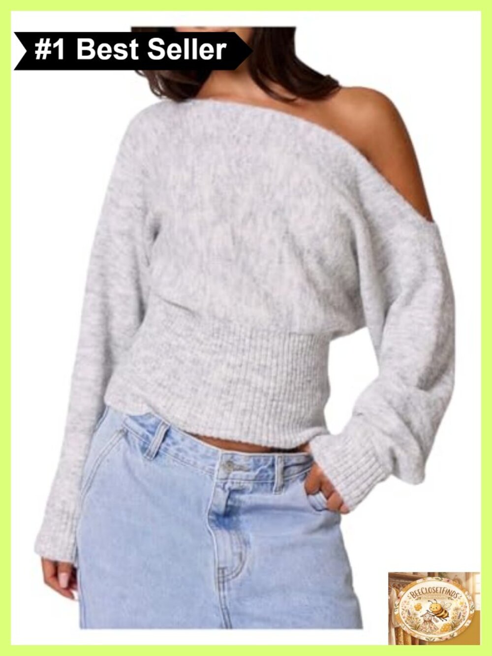 Milumia Off The Shoulder Long Sleeve Cinched Waist Rib Knit Pullover